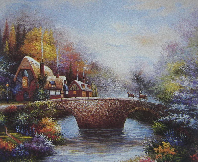 Garden Scenery Oil Painting