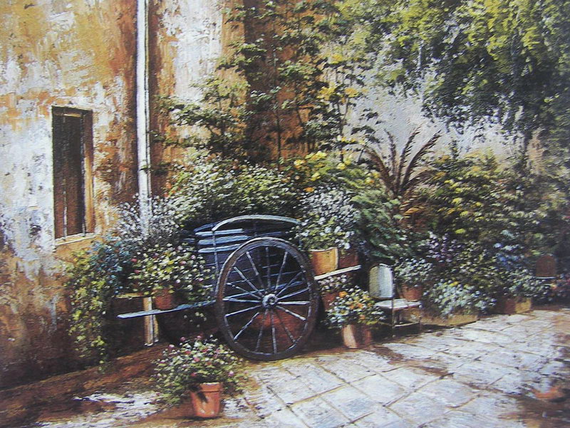 Garden Scenery Oil Painting