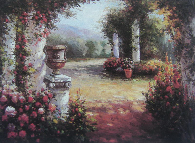 Garden Scenery Oil Painting